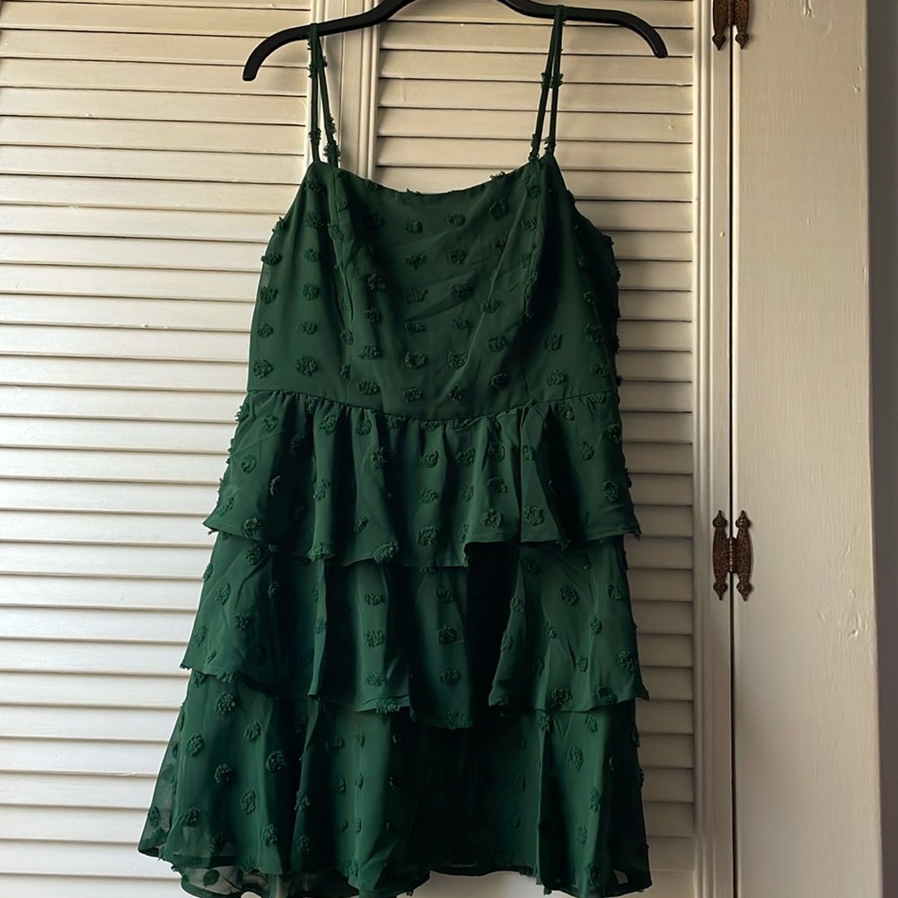 Emerald Green Tiered Dress